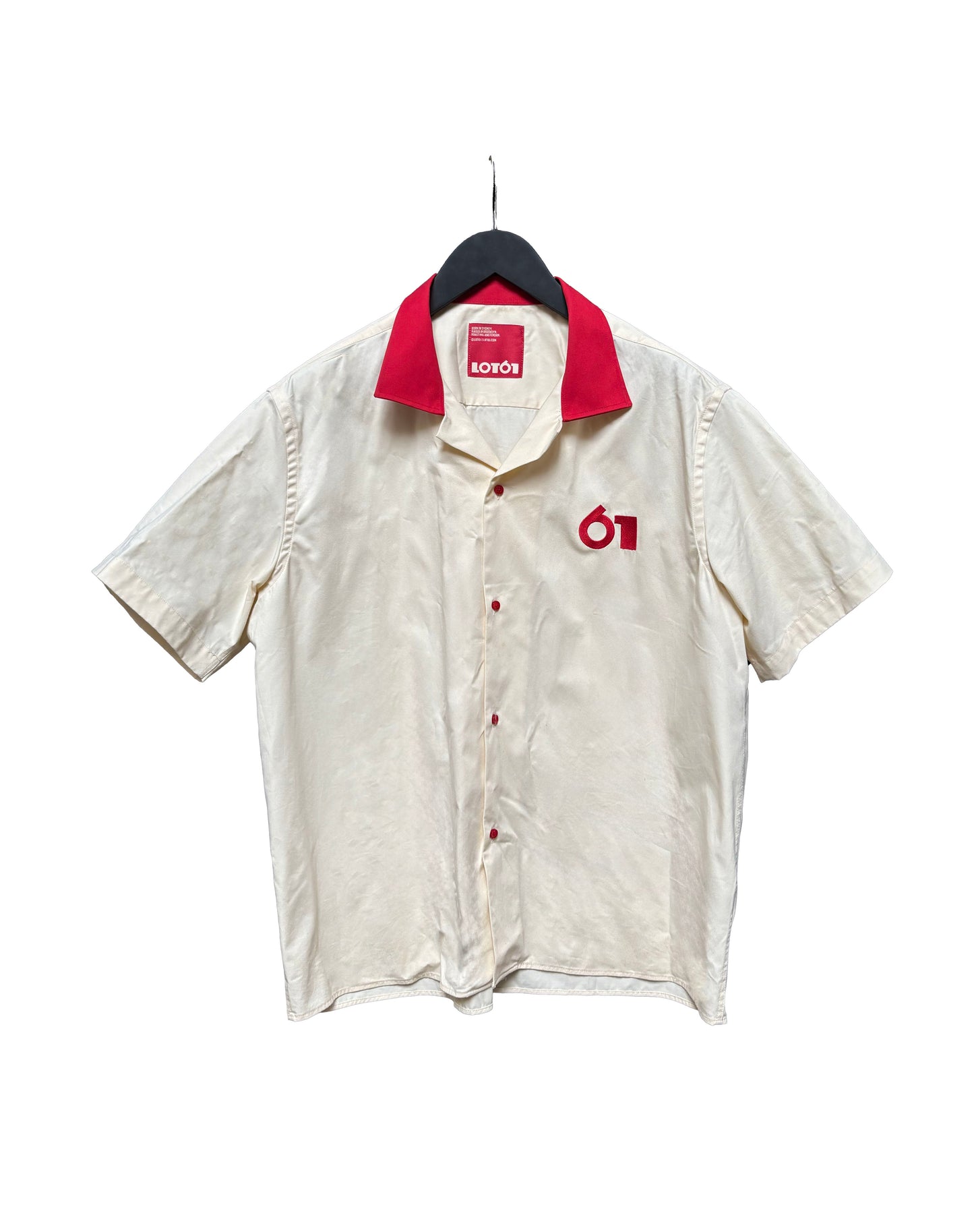 LOT61 Work Shirt 'Camp Collar' — Cream/Red